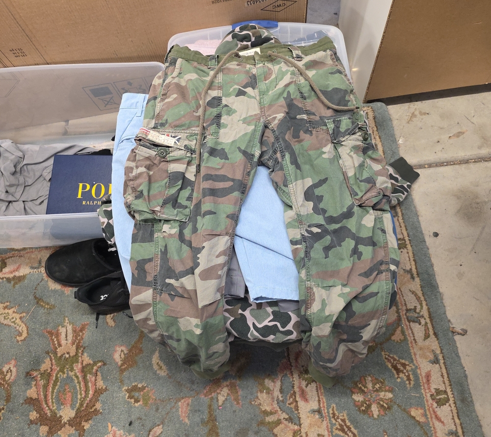 Denim & Supply Ralph Lauren Olive & Light Blue Mixed Fabric Shorts